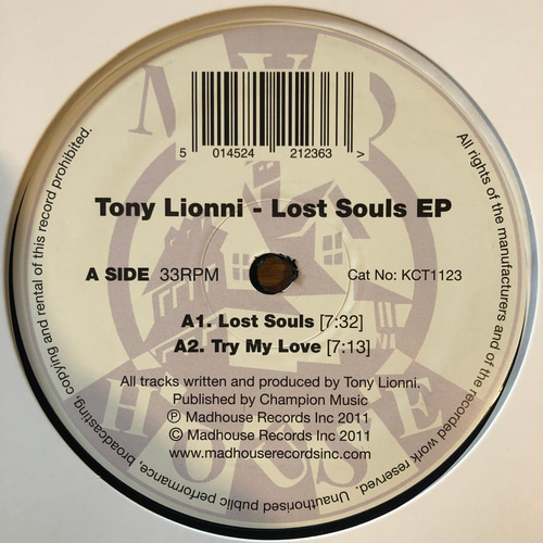Tony Lionni ‎– Lost Souls EP