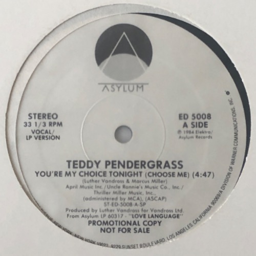 Teddy Pendergrass - You&#039;re My Choice Tonight (Choose Me)
