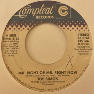 Joe Simon - Mr. Right Or Mr. Right Now / Let Me Have My Way With You