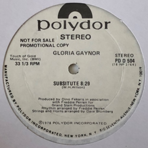 Gloria Gaynor - Subsitute